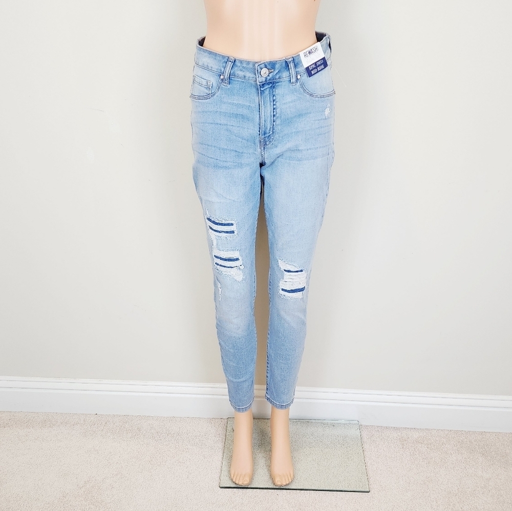 Rewash Blue Mid Rise Epic Stretch Jeans Jegging Pants